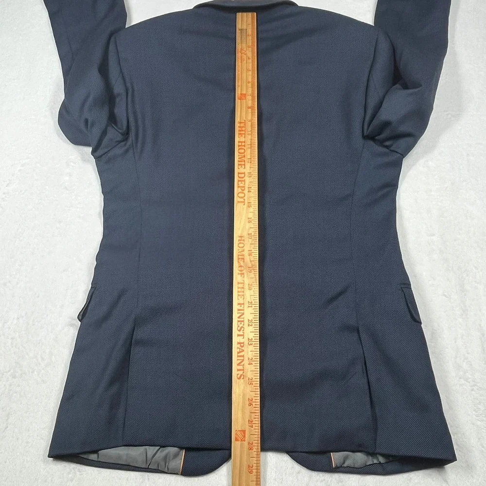 Tiglio Luxe Novello Italian Wool Blazer Suit Jacket Men 38R Navy Birdseye *Flaw - Picture 11 of 16